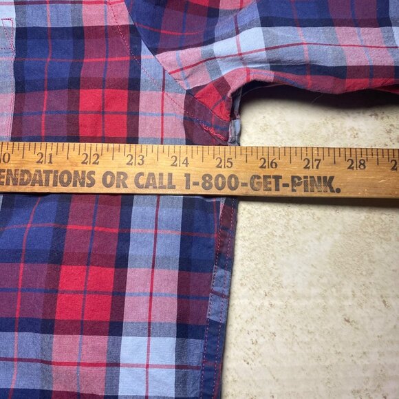 J.Crew Mens Red & Blue Plaid Long-Sleeve Shirt Cotton Sz XXL Gorpcore Cabincore - Picture 6 of 7